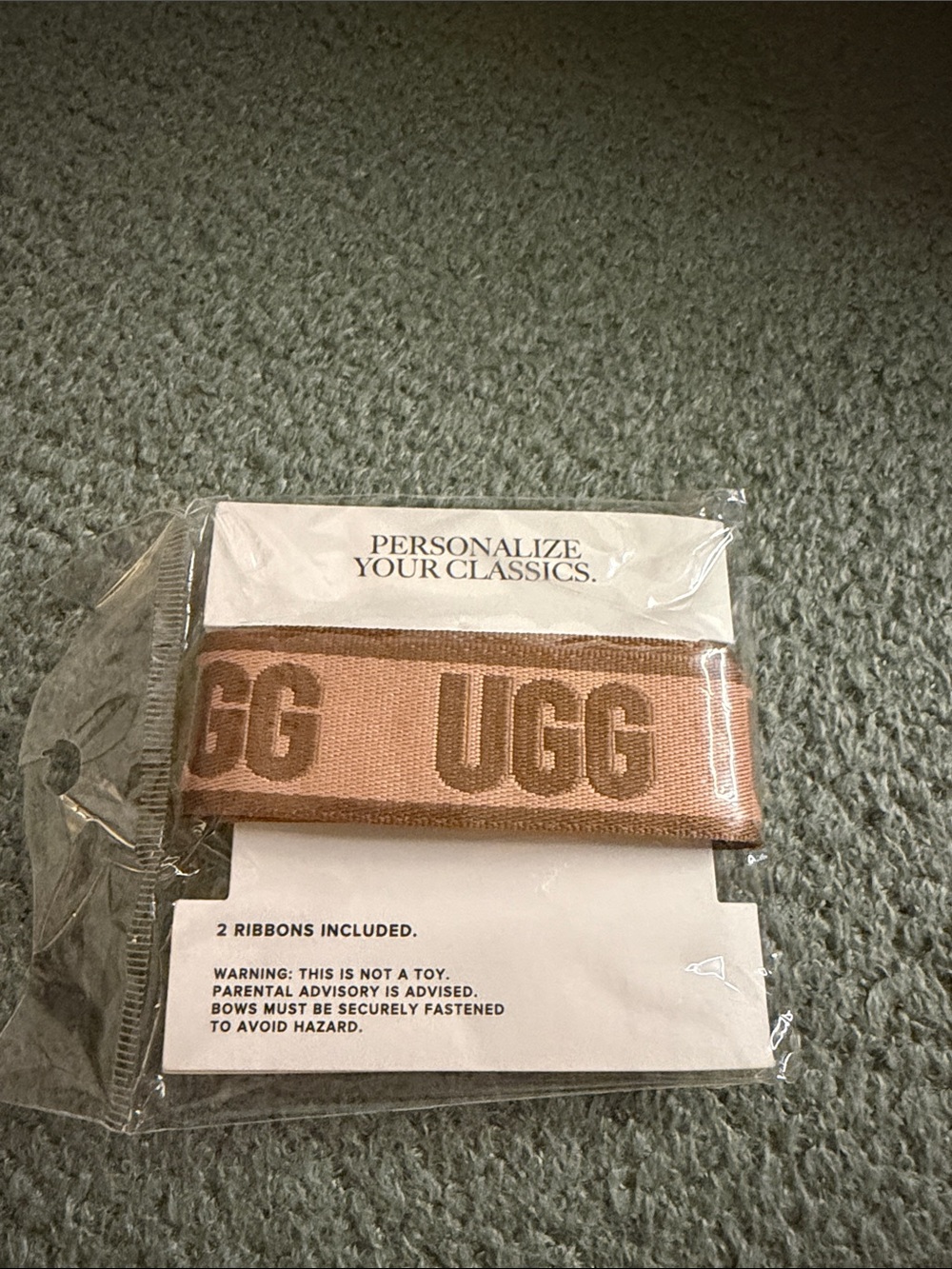 UGG Tan Logo Ribbon